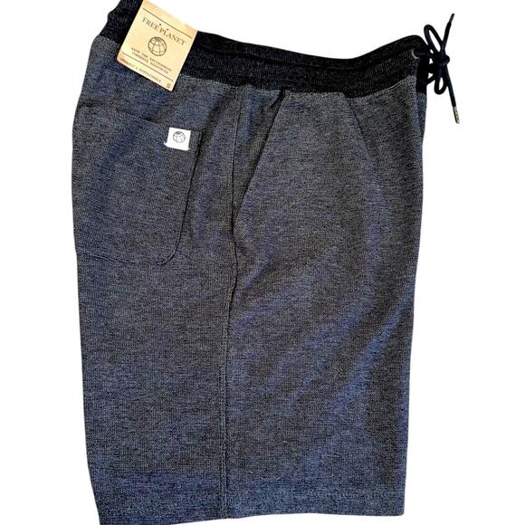 Free Planet Terry Knit Lounge Sweat Shorts Elastic Drawstring Size S Marled Gray - Picture 1 of 12